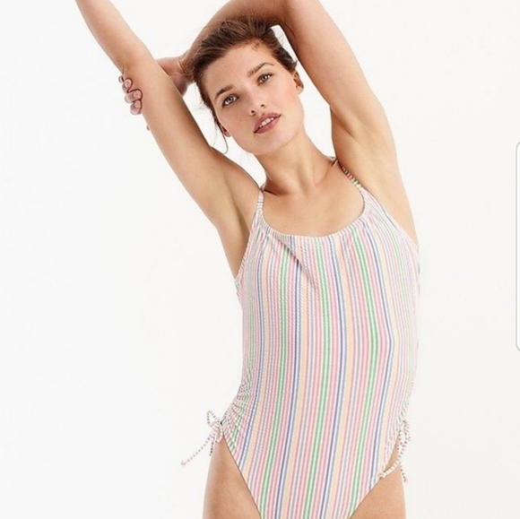 J. Crew Other - J. Crew Seersucker One Piece Swimsuit size 8